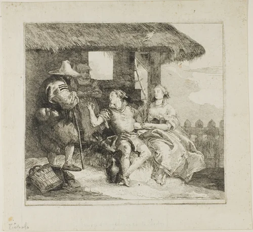 Marriage of Angelica and Medoro by Giovanni Domenico Tiepolo, print, 1757-1804