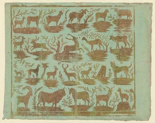 Blad met 23 dieren in vier rijen by anonymous, other, 1789