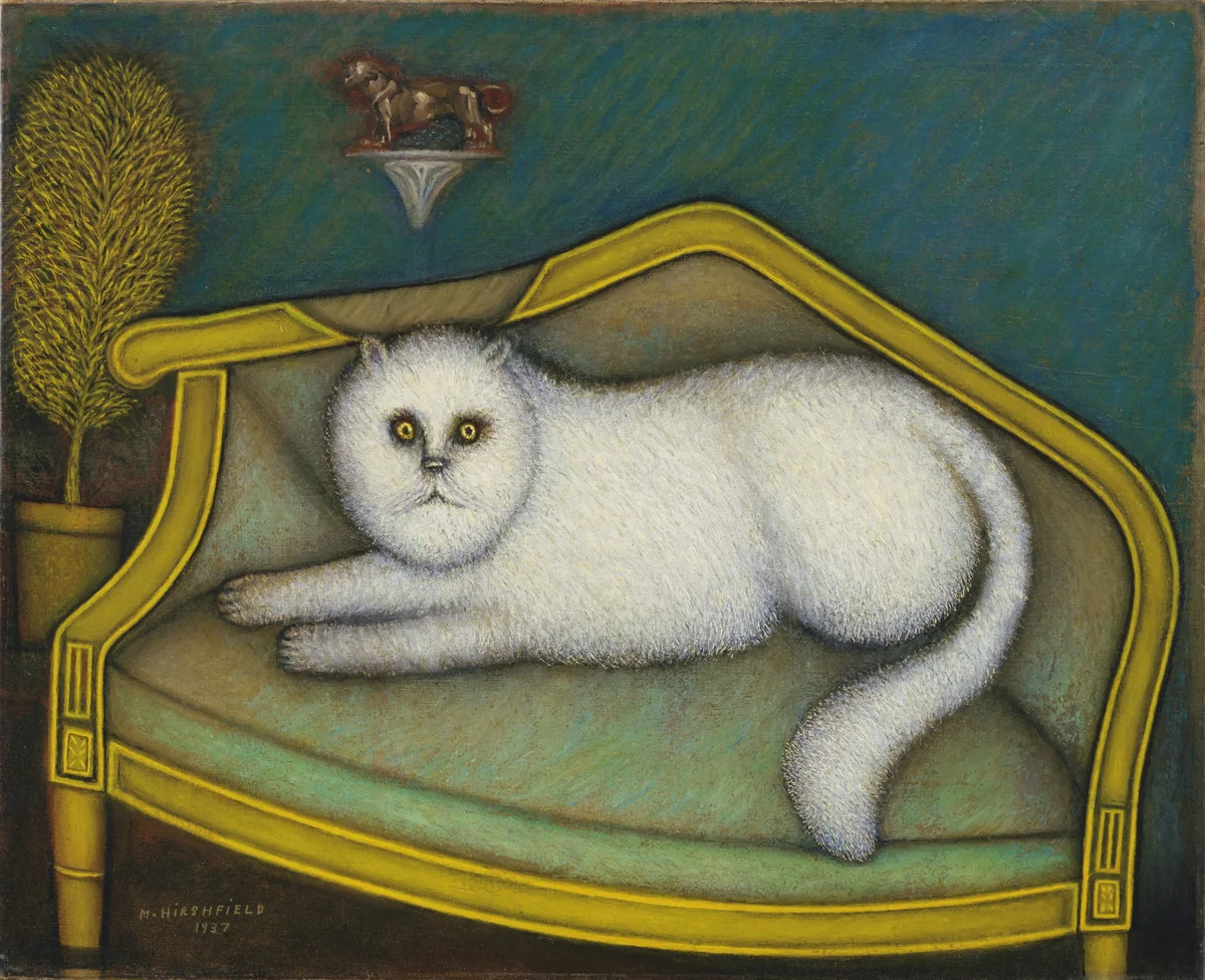 Angora Cat by Morris Hirshfield, painting, 1937
