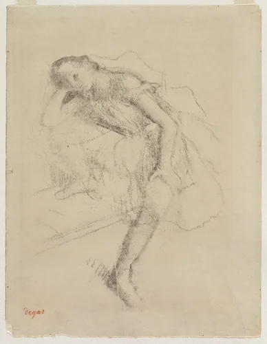 Dancer at Rest by Edgar Degas, drawing, 1890-1900