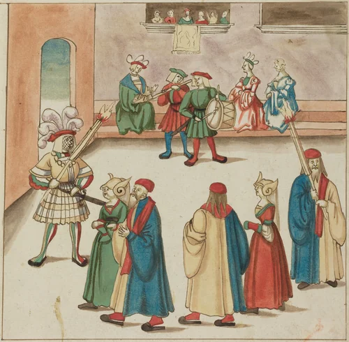 Masquerade by German 16th Century, drawing, 1515