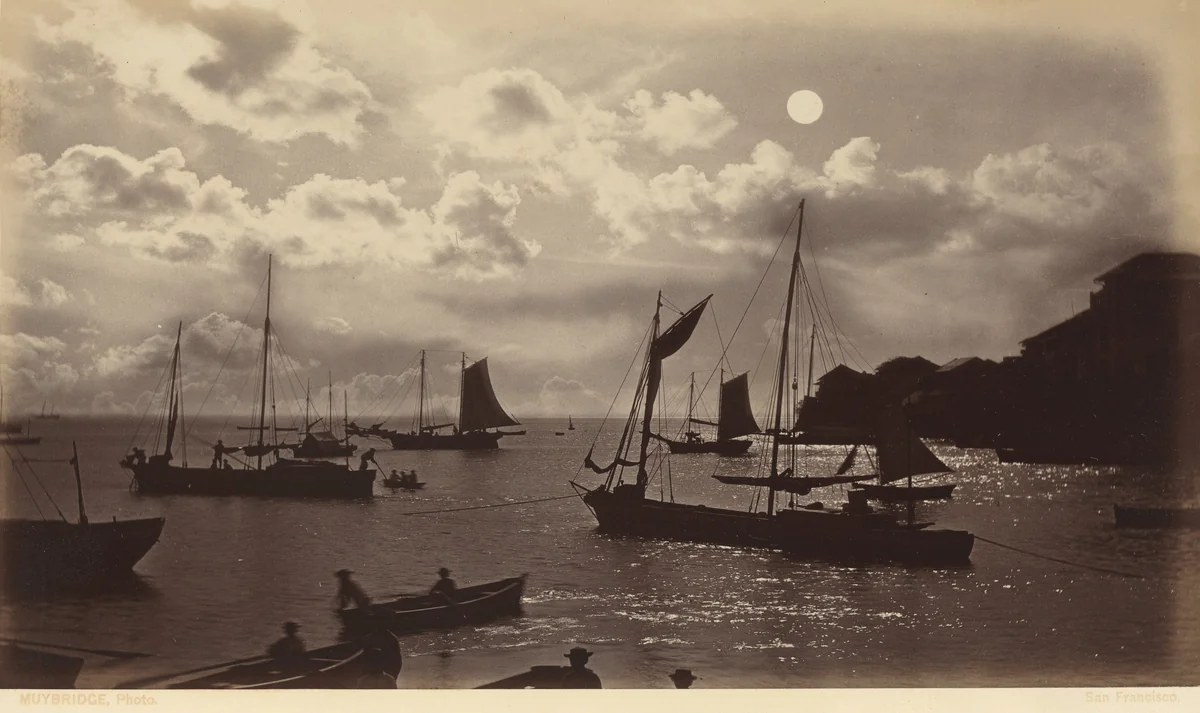 Moonlight Effect-Bay of Panama by Eadweard Muybridge, photograph, 1877