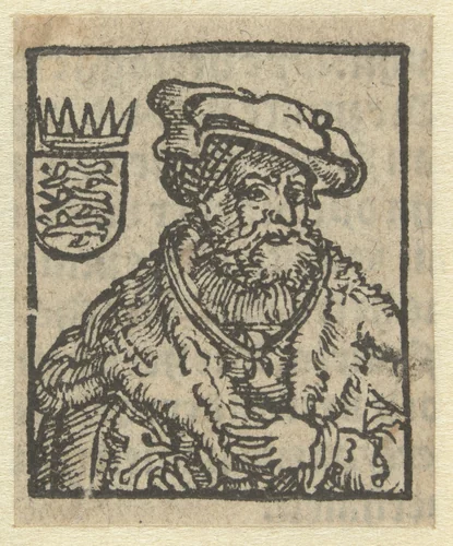 Portret van Christiaan II van Denemarken by Jan Swart, print, 1530