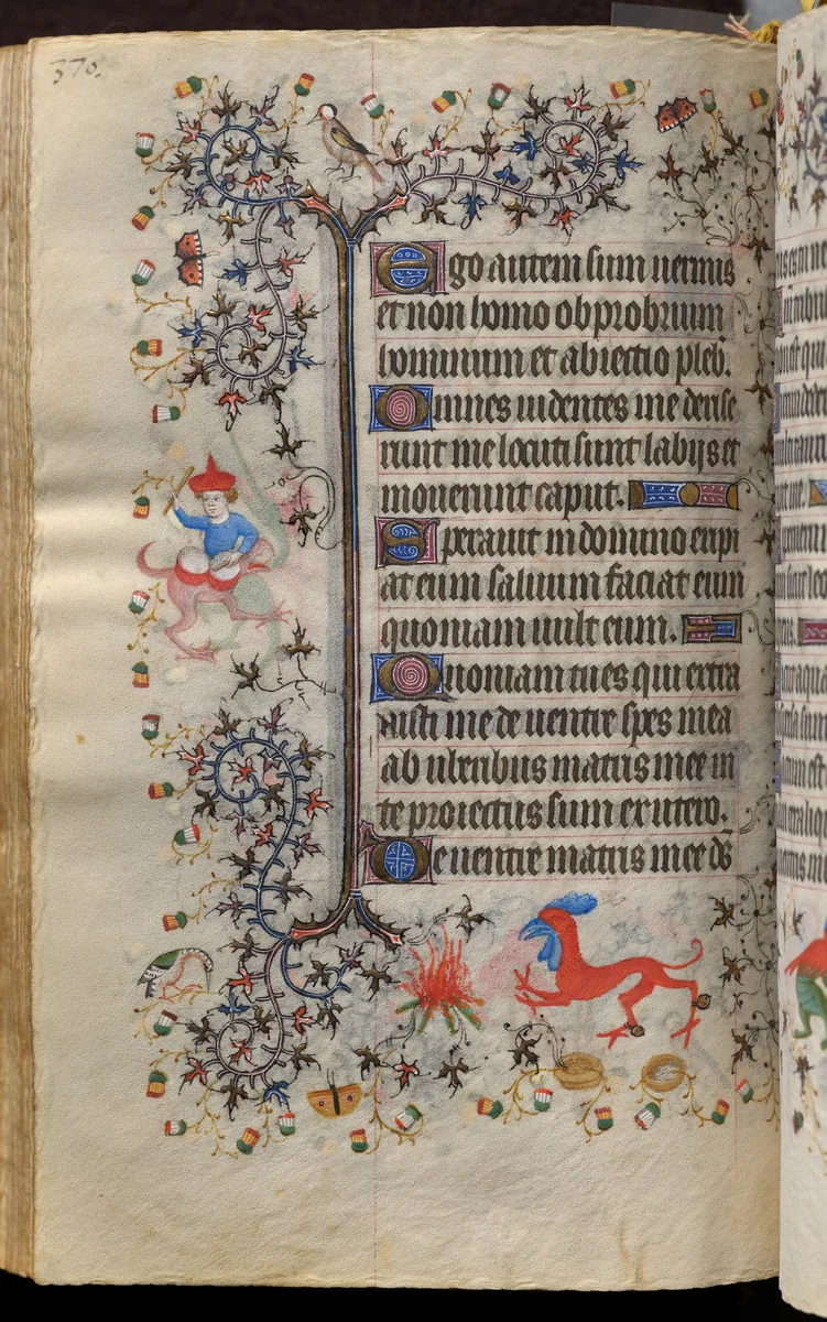 Hours of Charles the Noble, King of Navarre (1361-1425): fol. 180v, Text by Master of the Brussels Initials and Associates, book, 1400-1410