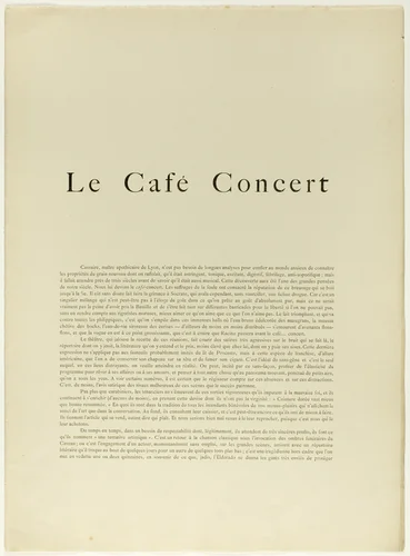 Text Booklet for Le Café-Concert by Georges Montorgueil, print, 1893