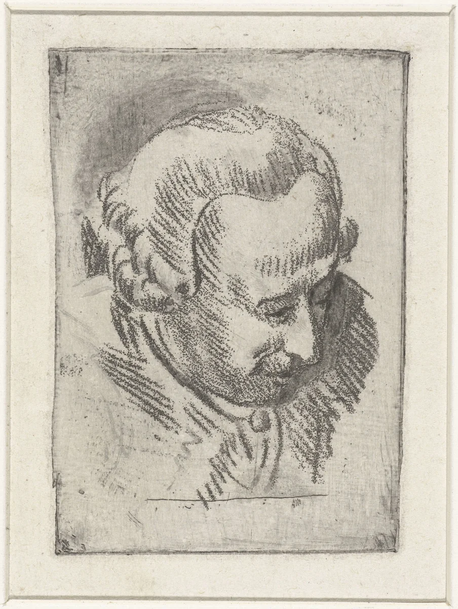 Hoofdstudie van Jean Baptiste Coclers by Louis Bernard Coclers, print, 1756-1817