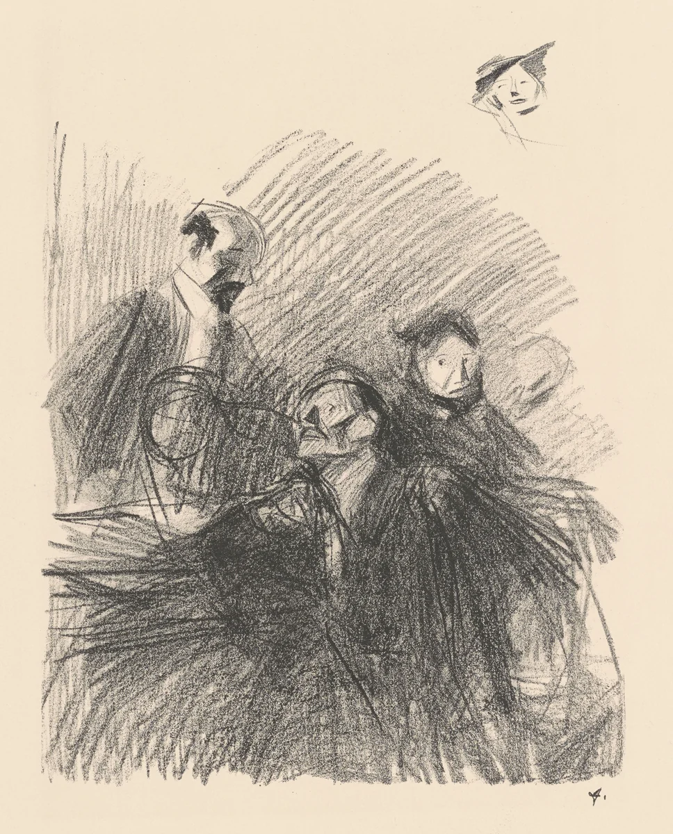 Scène d'audience (les deux avocats) (Scene of a Hearing (The Two Lawyers)) by Jean-Louis Forain, print, 1910-1920