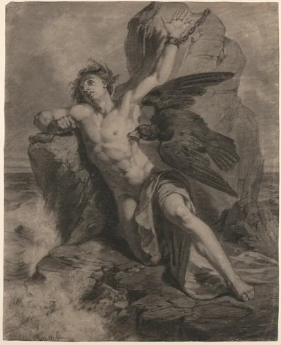 Prometheus Bound by Christian Schussele, drawing, 1824-1879