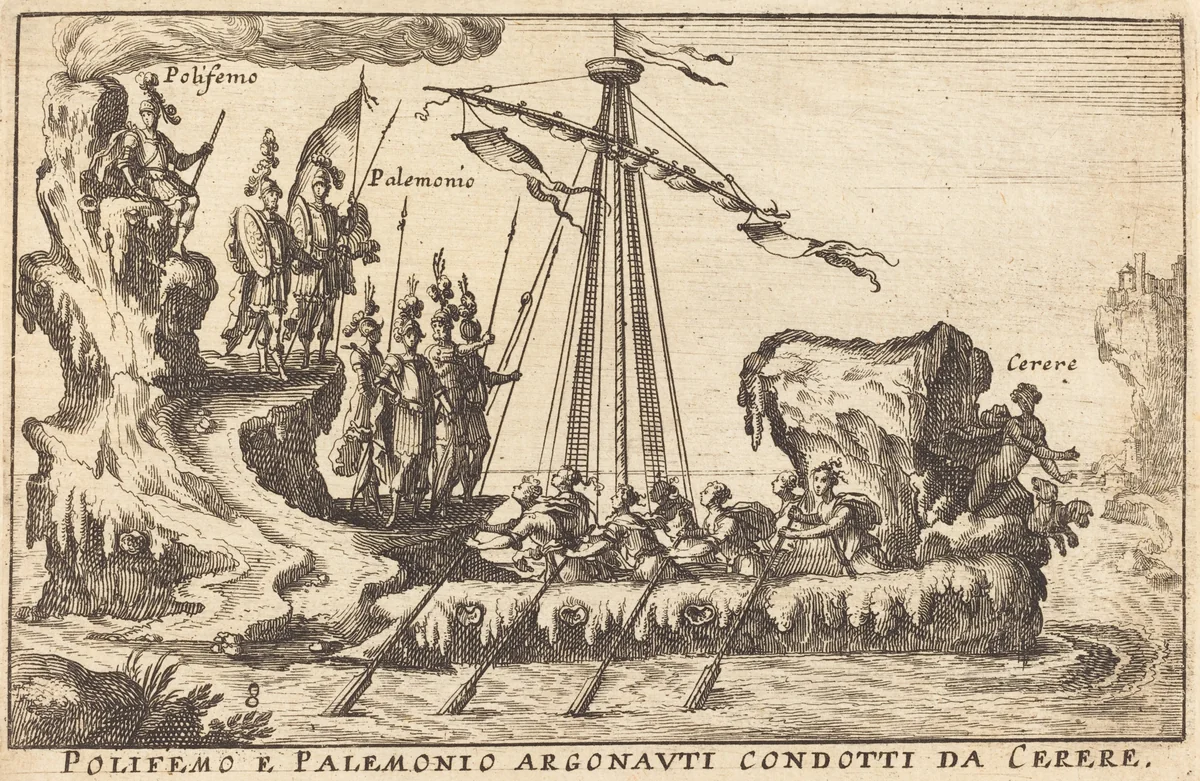 Polifemo e Palemonio Argonauti condotti da Cerere by Balthasar Moncornet
Remigio Cantagallina, print, 1600-1668