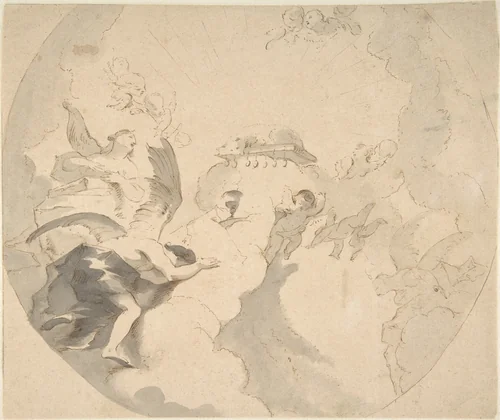 The Adoration of the Holy Lamb by Franz Anton Maulbertsch, drawing, 1724-1796