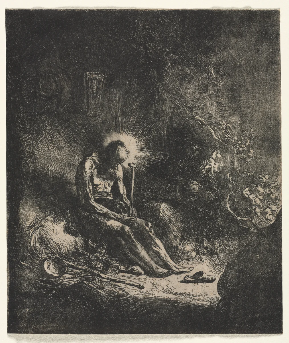 St. Jerome by Jan Lievens, print, 1631