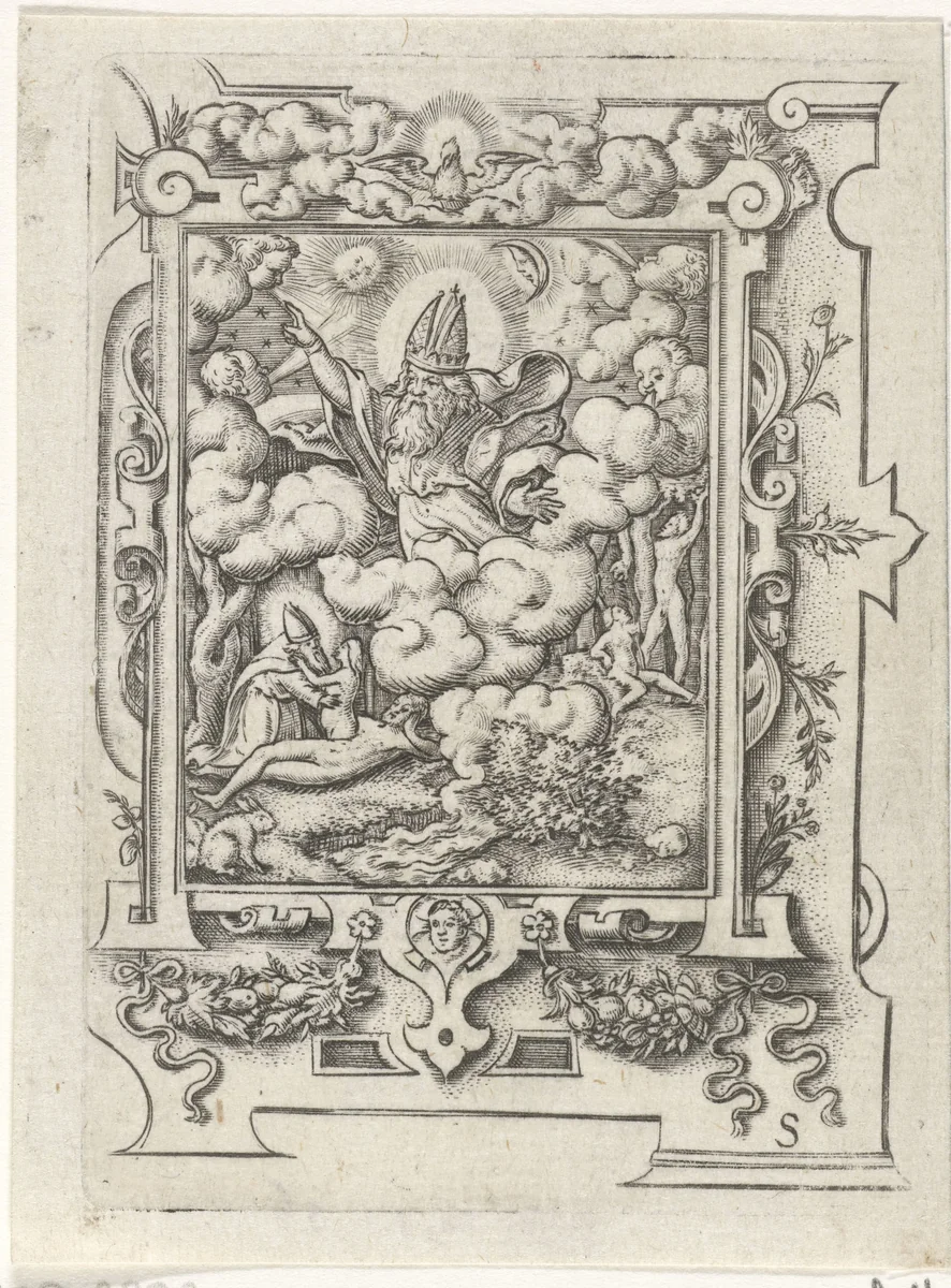 De Schepping by Virgilius Solis, print, 1524-1562