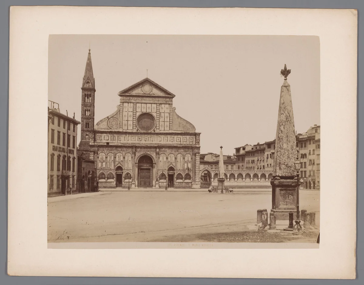 Exterieur van de Santa Maria Novella te Florence, Italië by anonymous, photograph, 1851-1900
