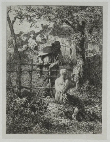 Summer by Charles-Émile Jacque, print, 1864