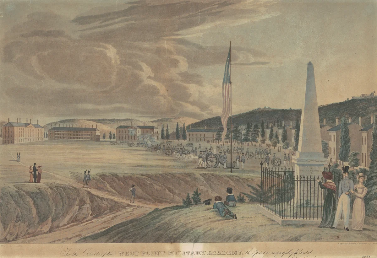 United States Military Academy, Looking South by John Hill; George Catlin, print, 1828