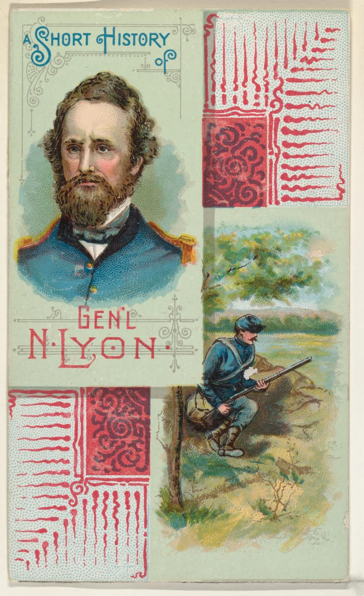 A Short History: General Nathaniel Lyon, from the Histories of Generals series (N114) issued by W. Duke, Sons & Co. to promote Honest Long Cut Smoking and Chewing Tobacco by W. Duke, Sons & Co., print, 1888
