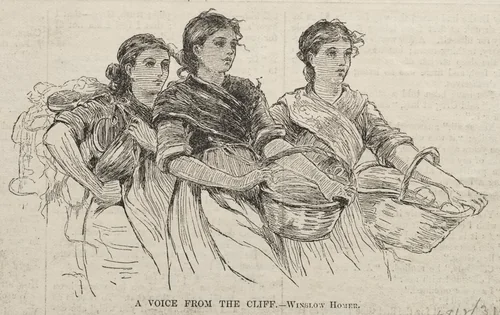 A Voice from the Cliff by Winslow Homer, print, 1880-1889