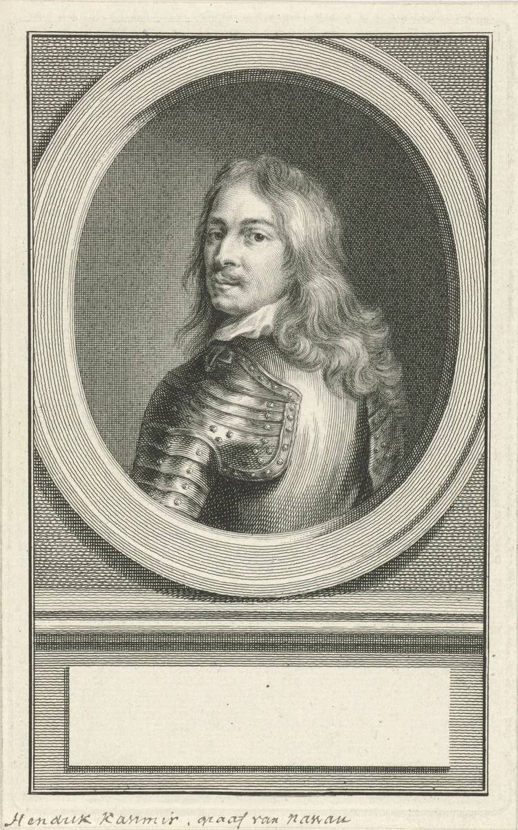 Portret van Hendrik Casimir I by Jacob Houbraken, print, 1747-1759