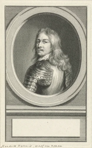 Portret van Hendrik Casimir I by Jacob Houbraken, print, 1747-1759