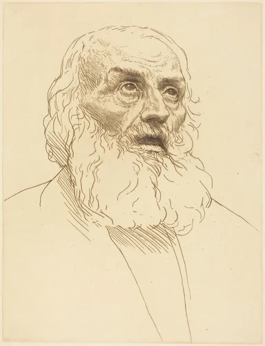Study of an Old Man (Etude de vieillard) by Alphonse Legros, print, 1837-1911