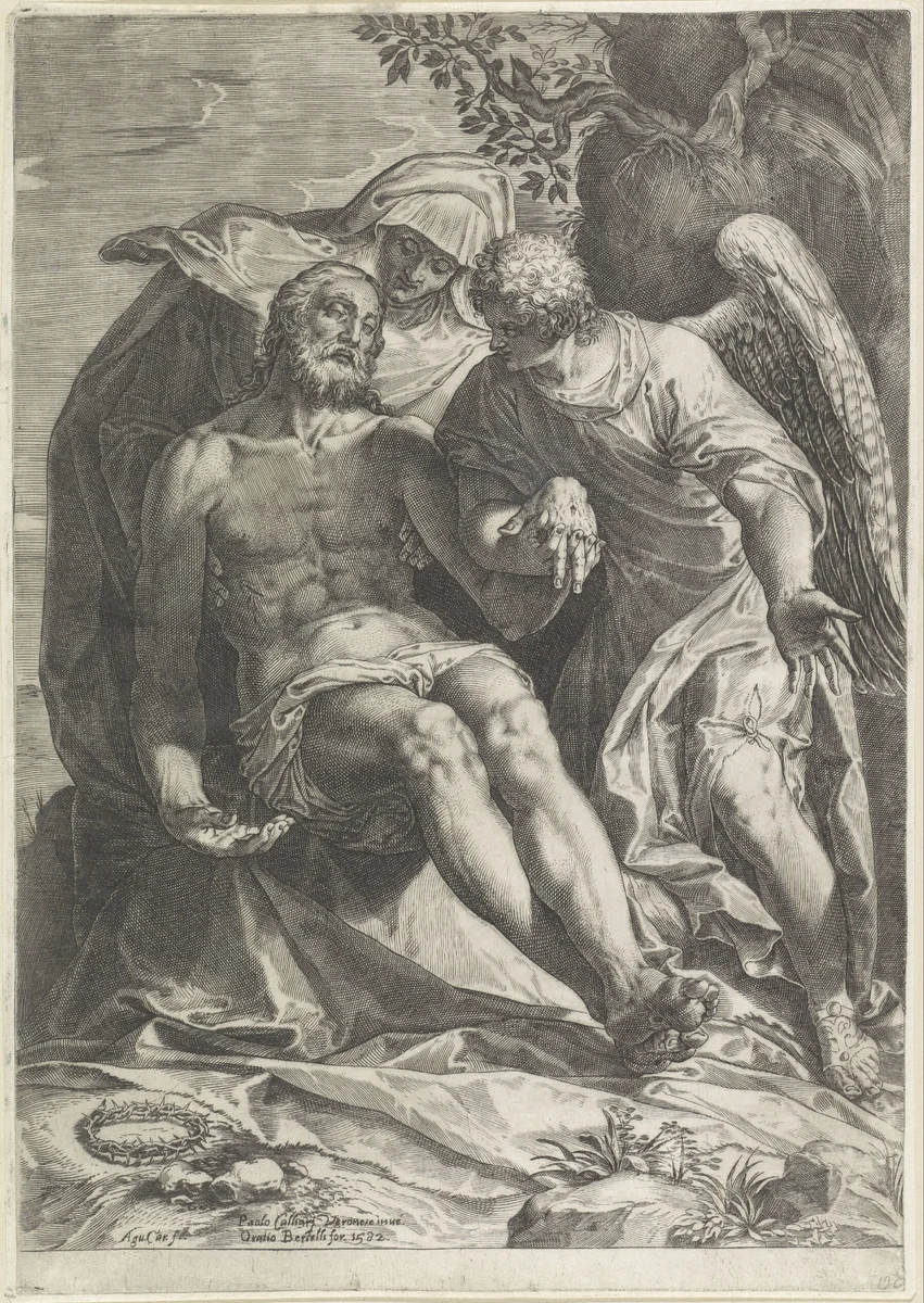 Maria met het lichaam van Christus (Pietà) by Unknown, print, 1582