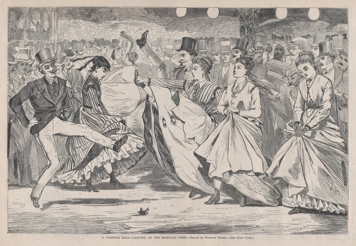 A Parisian Ball – Dancing at the Mabille, Paris (from "Harper's Weekly," Vol. XI) by Winslow Homer, print, 1867