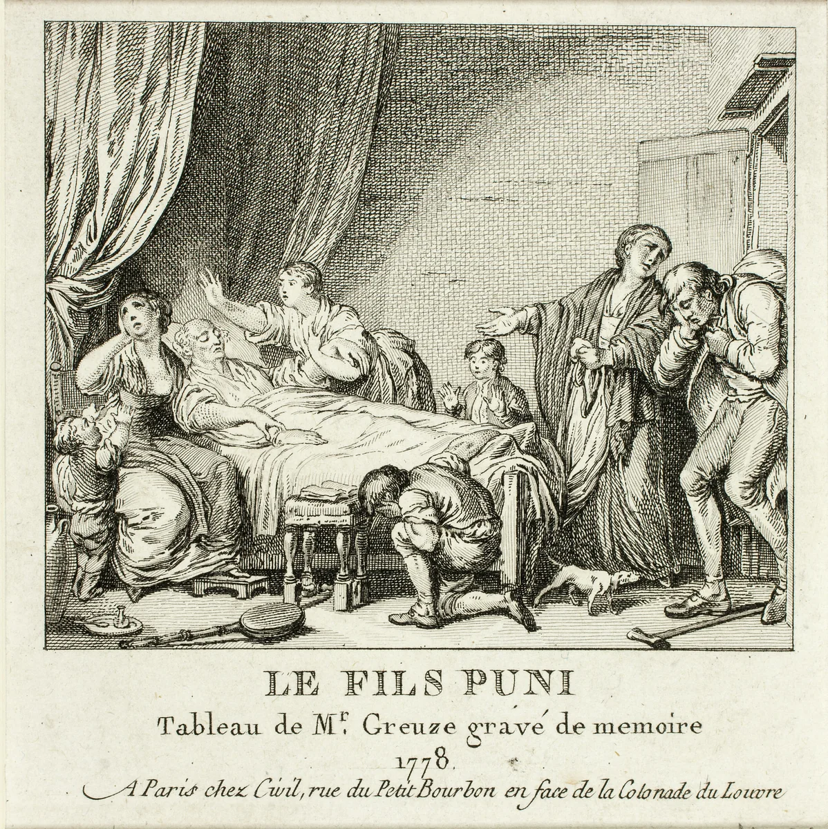 The Punished Son by Jean Michel Moreau, print, 1777-1778