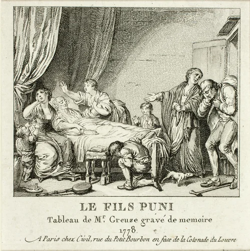 The Punished Son by Jean Michel Moreau, print, 1777-1778