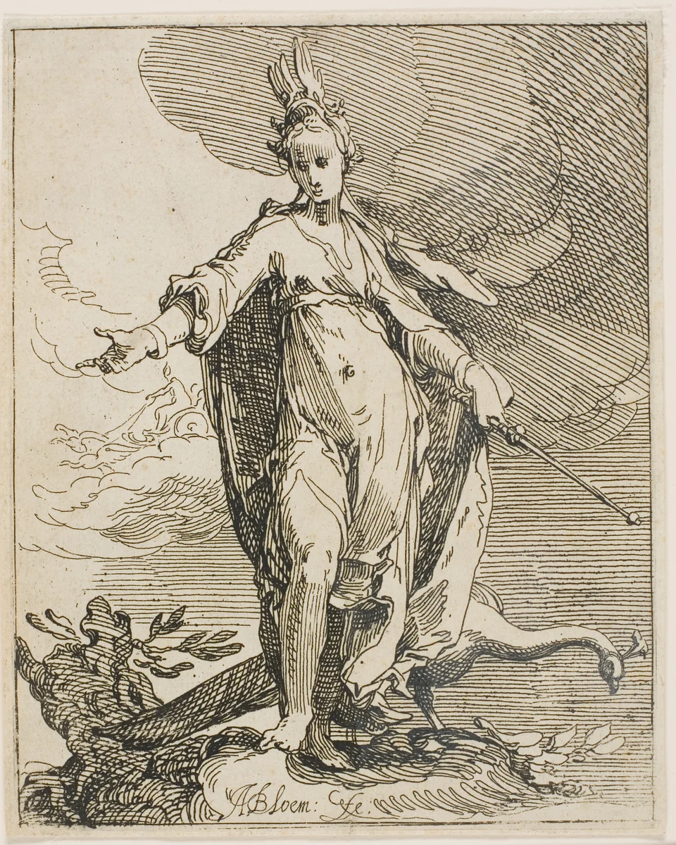 Juno by Abraham Bloemaert, print, 1605-1615
