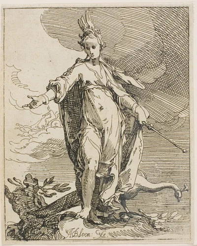 Juno by Abraham Bloemaert, print, 1605-1615