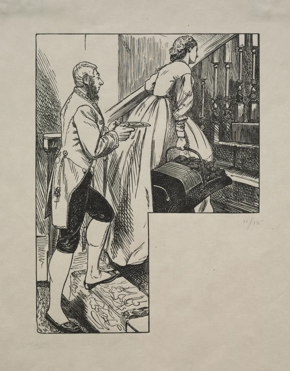 Housekeeping in Belgravia by George Du Maurier, print, 1863