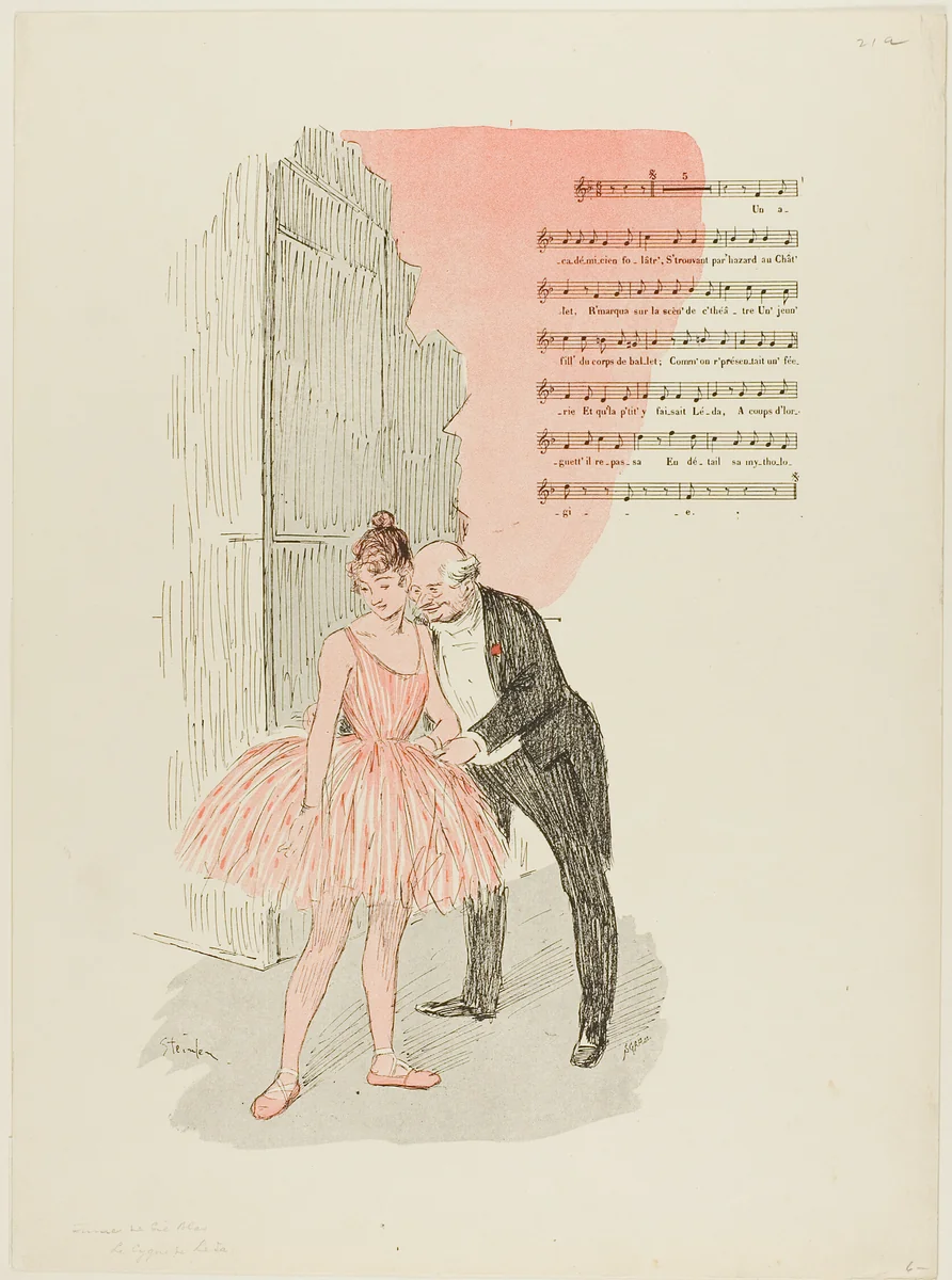 Leda and the Swan by Théophile Alexandre Steinlen, print, 1893