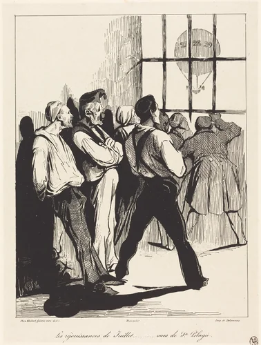 Les réjouissances de Juillet... vues de Ste. Pélagie by Honoré Daumier, print, 1834