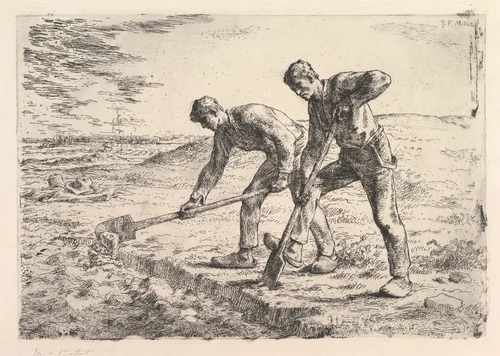 The Diggers by Jean-François Millet, print, 1830-1875