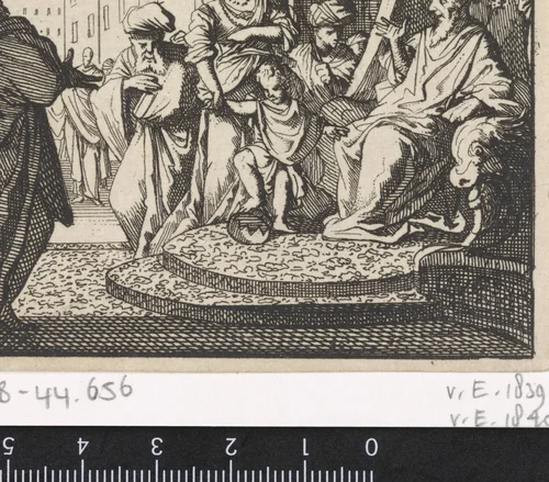 Mozes en de kroon van de farao by Caspar Luyken, print, 1698