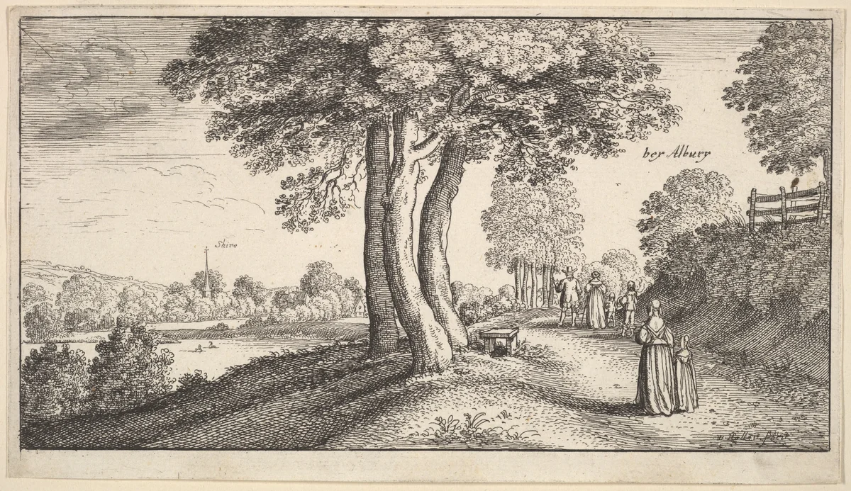 View Near Albury by Wenceslaus Hollar, print, 1645