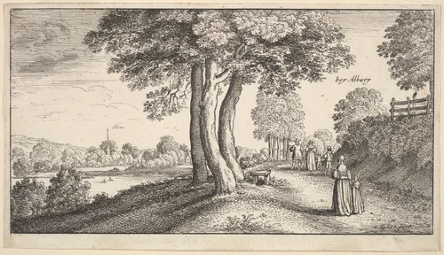 View Near Albury by Wenceslaus Hollar, print, 1645