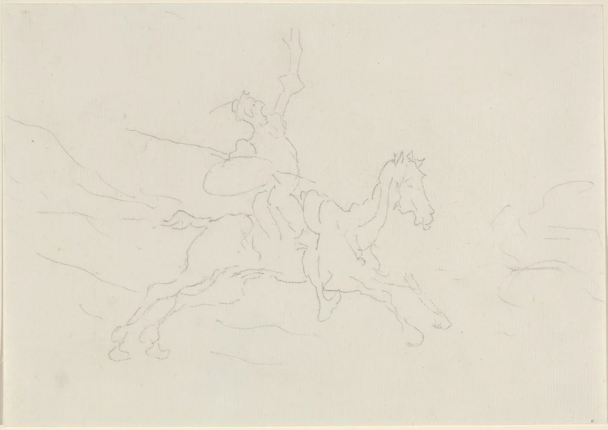 Don Quixote by Honoré Daumier, drawing, 1808-1879