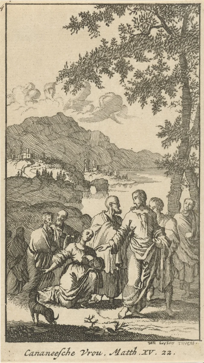 Christus en de Kanaänitische vrouw by anonymous, print, 1720