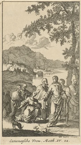 Christus en de Kanaänitische vrouw by anonymous, print, 1720