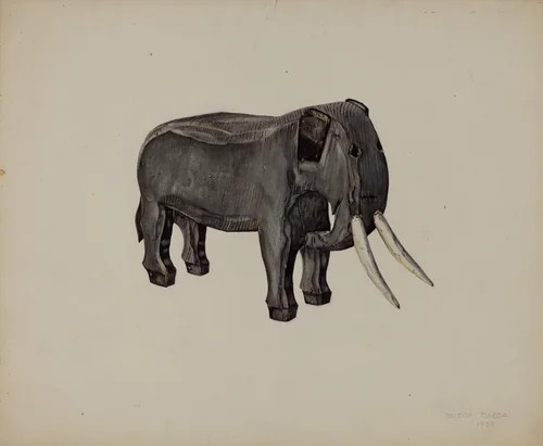 Toy Elephant by Orison Daeda, index of american design, 1939