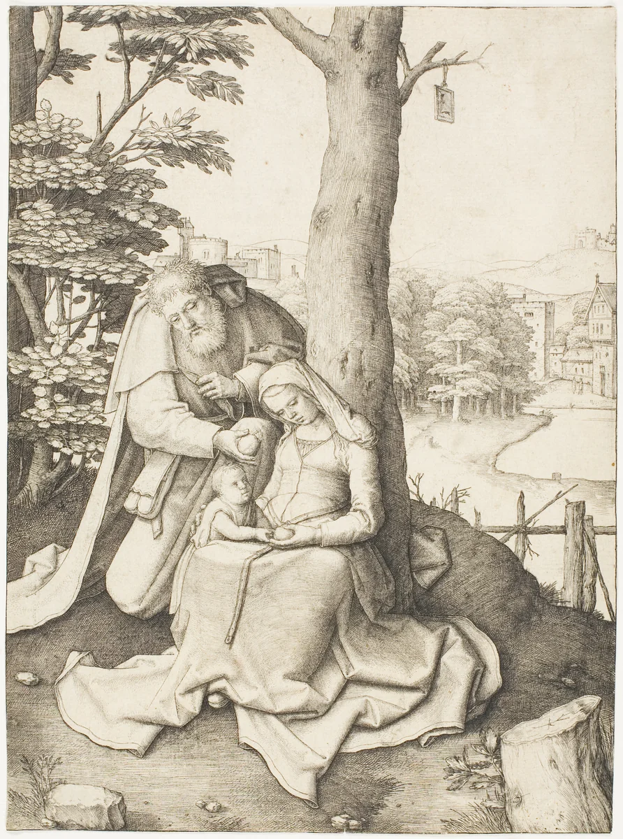 The Holy Family by Lucas van Leyden, print, 1503-1513