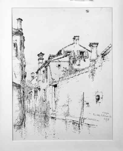 Rio della Calcina, Venice by Andrew Fisher Bunner, artwork, 1883