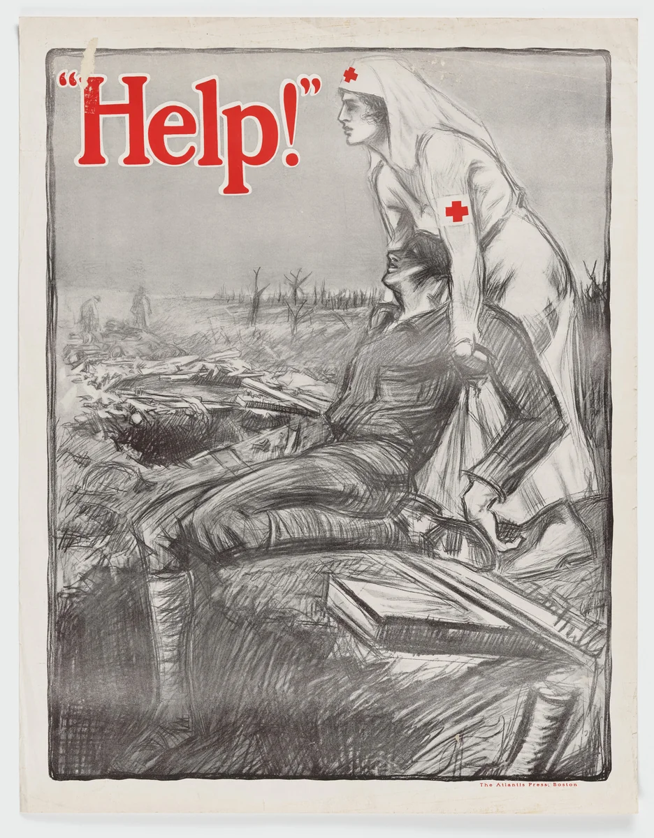 Help (Poster for the American Red Cross) by John Mills, design, 1914