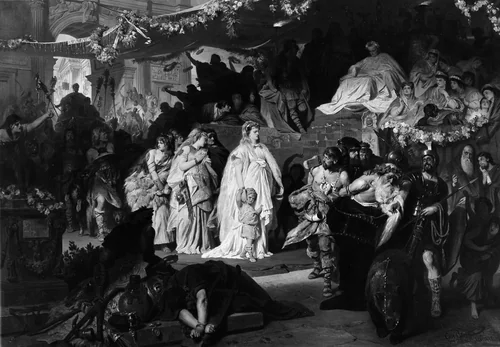 Thusnelda at the Triumphal Entry of Germanicus into Rome by Karl Piloty, painting, 1870-1880