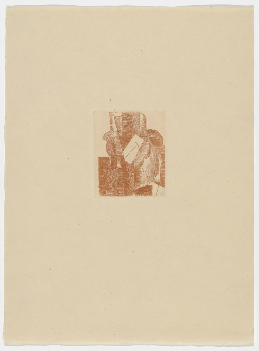 Variant of Man with a Hat (L'Homme au chapeau) from Du cubisme by Pablo Picasso, illustrated book, 1914