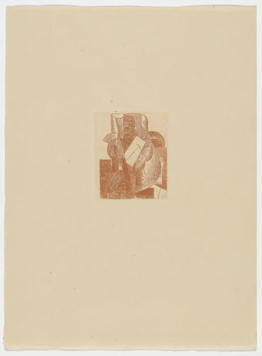 Variant of Man with a Hat (L'Homme au chapeau) from Du cubisme by Pablo Picasso, illustrated book, 1914