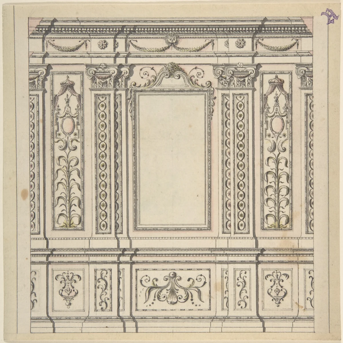 Design for a Wall Decoration by anonymous, drawing, 1780-1800