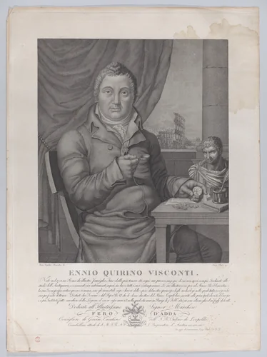 Portrait of Ennio Quirino Visconti by Luigi Rados, print, 1827