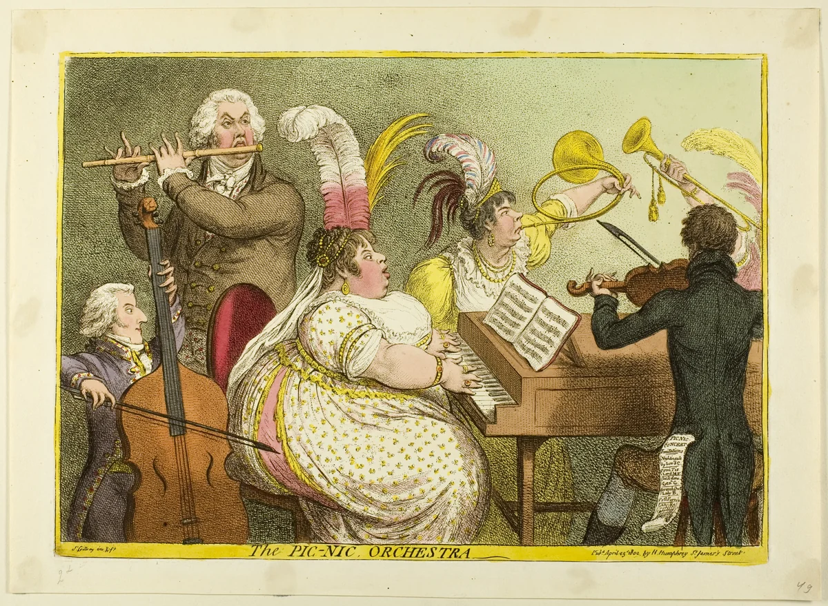 The Pic-Nic Orchestra by James Gillray, print, 1802